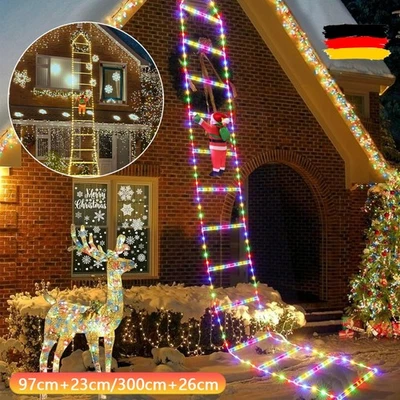Climbing Santa Claus LED Ladder Santa Claus Christmas Decoration Indoor Outdoor Timer - Image 1 of 4