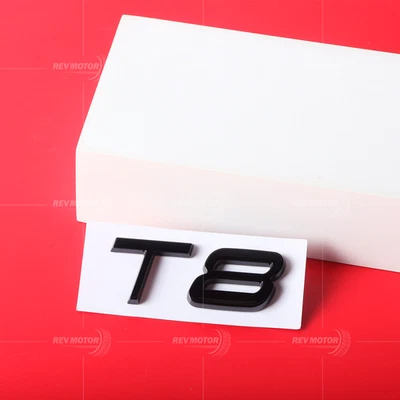 BLACK T8 FIT FOR VOLVO REAR TRUNK TAILGATE EMBLEM BADGE DECAL NAMEPLATE LETTERS - Imagem 1 de 2