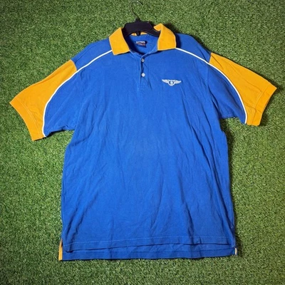 Camisa Polo BadBoy Azul Dorado Para Hombre Grande 00s Colorblock Ala Logo Y2K Streetwea Foto 1 de 4