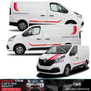 Fits Renault Traffic Sport Van Bonnet Sides Premium Vinyl Stripes Decals Kit - Picture 1 of 3