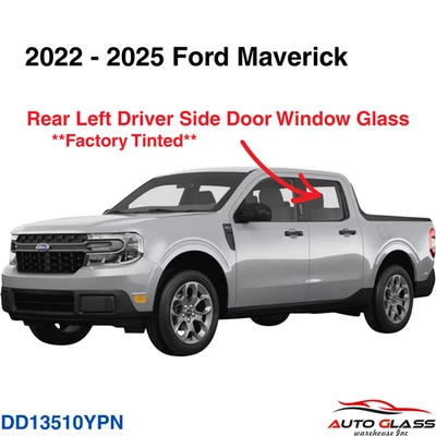 Fit 2022-2025 Ford Maverick Driver Left Side Rear Door Window Glass Tinted Foto 1 de 2