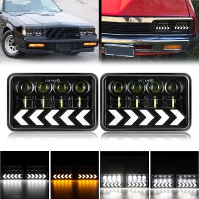 2X DOT 4x6'' LED Headlights for Kenworth T800 T400 T600 W900B Classic 120/132 HK Foto 1 de 4