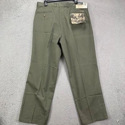 Haggar мужчин хаки брюки 38 X 29 оливковый зеленый плиссированные повседневный классический американский крой новый - Изображение 1 из 4