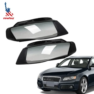 Black 2PCS For 2009-2012 Audi A4 B8 Front Headlamp Cover Headlight Lens Cover - Bild 1 von 11