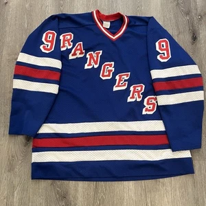 Vintage Bernie Nicholls New York Rangers CCM Sewn NHL Jersey Size Men’s XL - Picture 1 of 10