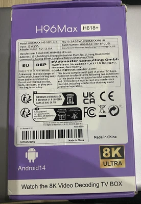 H96 Max - Box TV Android Nouvelle génération Android14.0 4K Wifi 6 #E - Photo 1/4