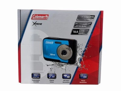 Coleman XTREME цифровой водонепроницаемый 18 MP желтый камеры/чехол/ремешок для переноски ~ новый - Изображение 1 из 4