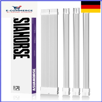AsiaHorse PSU Kabelverlängerung, PC Sleeved Cable Kit für GPU/CPU, 16AWG - Bild 1 von 4