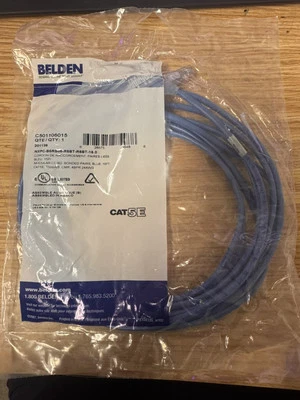 CAT5e Patch Cord, Bonded-Pair, 15 FT, Blue - Image 1 of 2