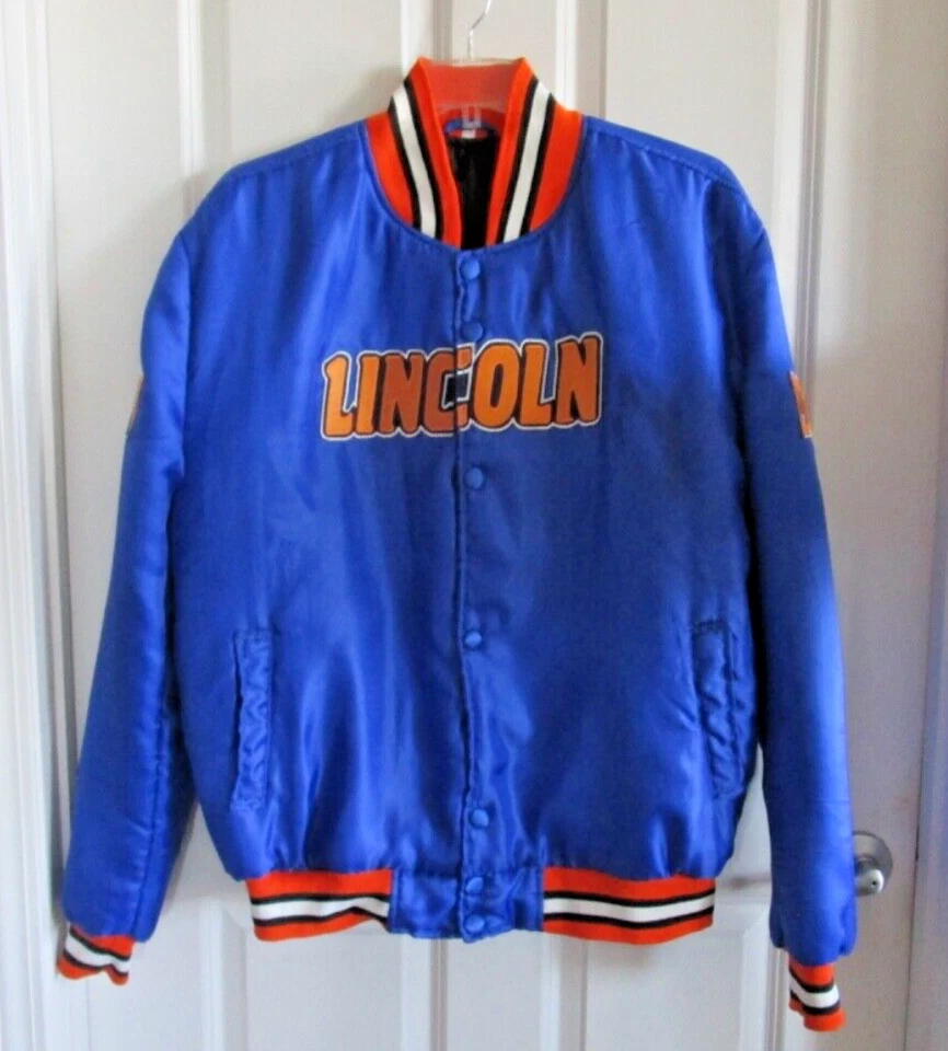 Chaqueta de bombardero de satén 3XL bordada vintage de Lincoln University para hombre Foto 1 de 4