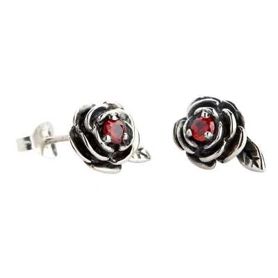 Orecchini in argento sterling rosa rossa - Immagine 1 di 4