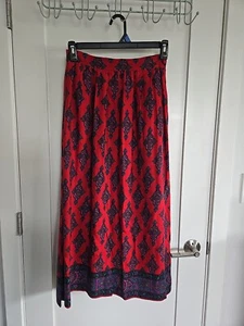 Falda larga plisada vintage Nordstrom Town Square cachemira talla M púrpura, roja, verde - Imagen 1 de 8