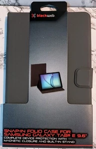 Blackweb Snap-In Folio Tablet Hülle integrierter Ständer für Samsung Galaxy Tab E 9,6" - Bild 1 von 4