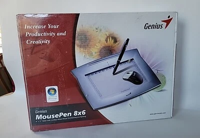 Genius MousePen Pen Tablet Silver 8x6" Tablet with Mouse & Stylus Pen New - Image 1 of 4