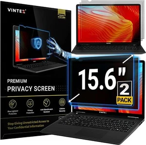 VINTEZ [2 Pack] 15.6 Inch 16:9 Computer Privacy Screen Filter for Widescreen Mon - Afbeelding 1 van 9