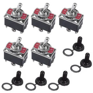 5x 15A 250V 3 Position 6 Terminal On/Off/On DPDT Toggle Switch + Waterproof Boot - Picture 1 of 12