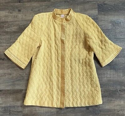 Винтажный дом пальто размер маленький желтый выстеганный полный молнии короткие Sears Roebuck Co - Изображение 1 из 4