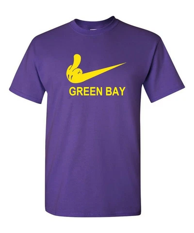 Minnesota Vikings Fan Flipping the Bird Middle Finger to Green Bay Men's T-Shirt Cover