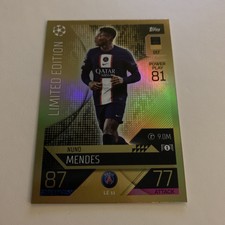 TOPPS  Match Attax 2022/23 Limited Edition Gold Nuno Mendes LE 11 Mint Condition