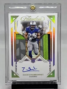 Rookie 2023 impeccabile doppia toppa autografi Zach Charbonnet /25 Seahawks quasi nuovo - Foto 1 di 3