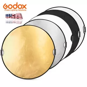 US 43" 5 in 1 Handheld Light Foldable Disc Photograph Studio Reflector 43.3 inch - Picture 1 of 11