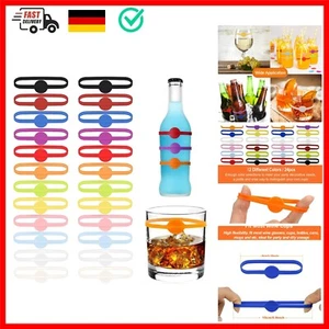 VICDUEKG Glasmarkierer, Glas Markierung Trinkglas Wiederver Wendbare Glasmark... - Bild 1 von 9