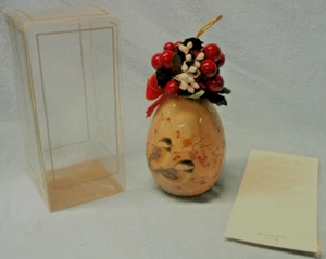 80s Egg Christmas Ornament Chickadees Today Tomorrow Wildlife Patricia Reach NIB - Picture 1 of 6
