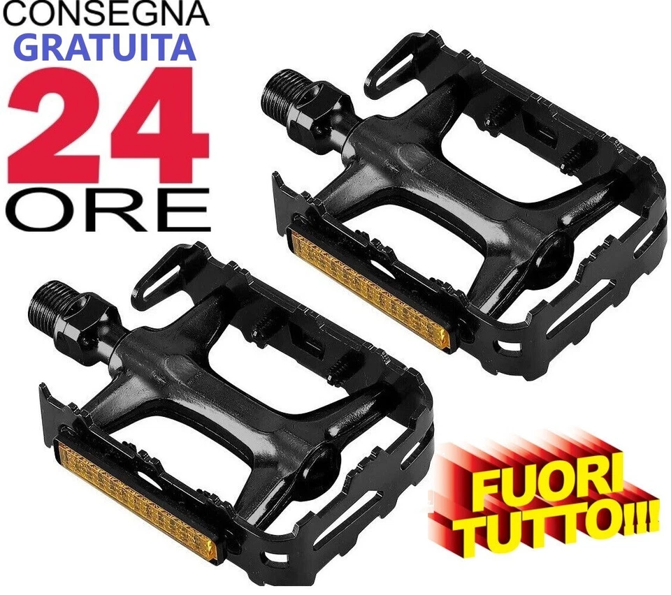 *FUORI TUTTO* COPPIA PEDALI ACCIAIO BICICLETTA Mountain Bike Bicicletta - Immagine 1 di 1