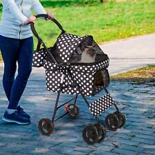 VILOBOS Folding Dog Stroller 4 Wheels Small Pet Cat Travel Carrier Jogging Cart