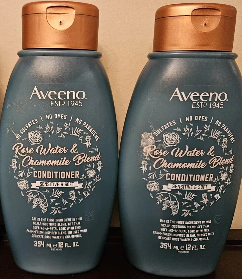 Lot of 2 Aveeno Rose Water & Chamomile Blend Conditioner 12 FL OZ Each NEW Foto 1 de 1