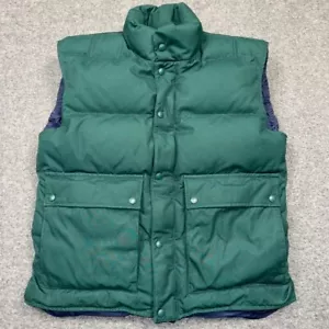 Vintage Eddie Bauer Goose Down Puffer Vest Mens M Green Utility Jacket Outdoors - Picture 1 of 11