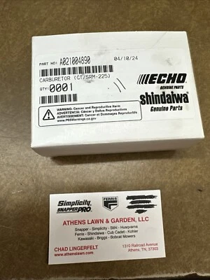 Pieza de carburador Shindaiwa/eco genuino #A021004890 Foto 1 de 4