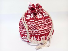 Natale Sacchetti porta panettone effetto juta e decori natalizi 36 x 30 cm