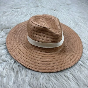 Madewell Women's S / M Packable Braided Straw Hat Tan Cream Fedora Sun - Picture 1 of 7