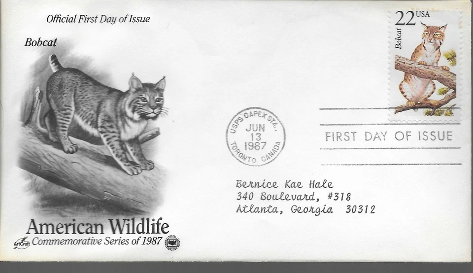 Bobcat--American Wildlife-1st day issue-1987 - Image 1 of 1