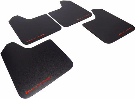 Rally Armor Basic Universal Mud Flaps Set of 4 No HW, BLACK w/ RED  MF12-BAS-RD - Image 1 of 2