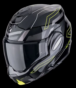 Casco ribaltabile moto SCORPION EXO TECH EVO CONQUER GIALLO M FLIP BACK helmet - Picture 1 of 2