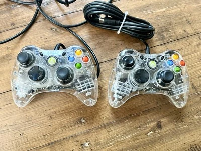 2 X Microsoft Xbox 360 Afterglow PL-3702 Wired Controller Control Pads - Image 1 of 4