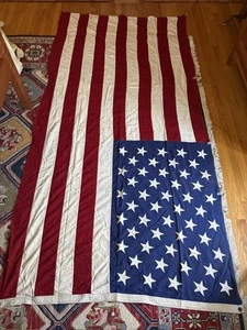 Vintage 1960er Valley Forge Flagge Co 50 Sterne amerikanische Flagge 9' x 5' genähte Sterne USA - Bild 1 von 5