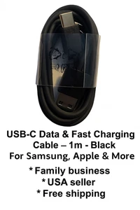 Buy 1 GET 1 FREE USB-C Data & Fast Charging Cable 1m Black – Samsung, Apple,  - Picture 1 of 4