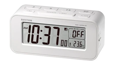 RHYTHM Fit Wave Timer D231, White, 6.4 x 13.6 x 5.7 cm (8RZ231SR03), Alarm Clock - Image 1 of 4