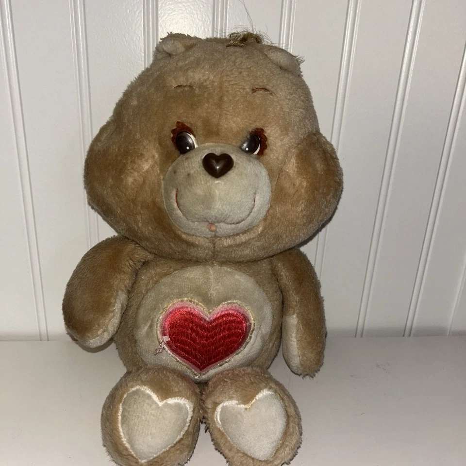 Oso de peluche Kenner 1983 Care Bears TenderHeart Bear de colección - 13" de largo bronceado Foto 1 de 4