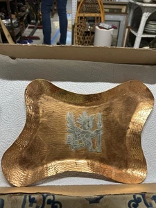 Vintage Peru Copper Silver Tray Very Nice - Picture 1 of 6