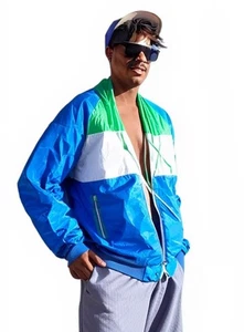 Puma Vintage Heritage Wind Jacket Windbreaker Green Blue White Rare - Picture 1 of 7
