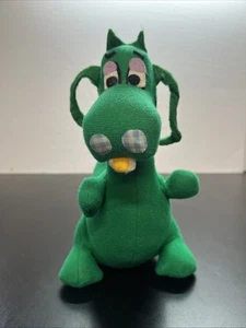 Selten Vintage 1980 Lutscher Drache Plüsch dunkelgrün 8,25 Zoll Made in USA Toys W17 - Bild 1 von 7