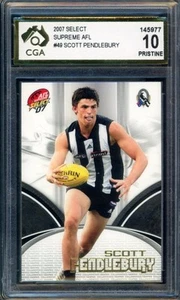 2007 Select AFL Supreme Scott Pendlebury ROOKIE CARD Graded CGA 10 Collingwood - Picture 1 of 3