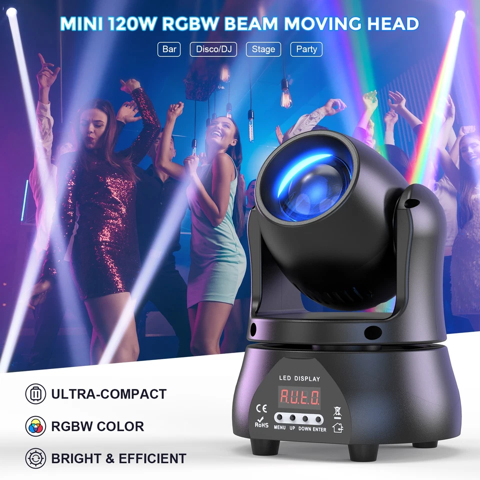 120W Moving Head Light Strobe Spot Stage Light DJ Light DMX RGBW LED For Show - Image 1 of 4