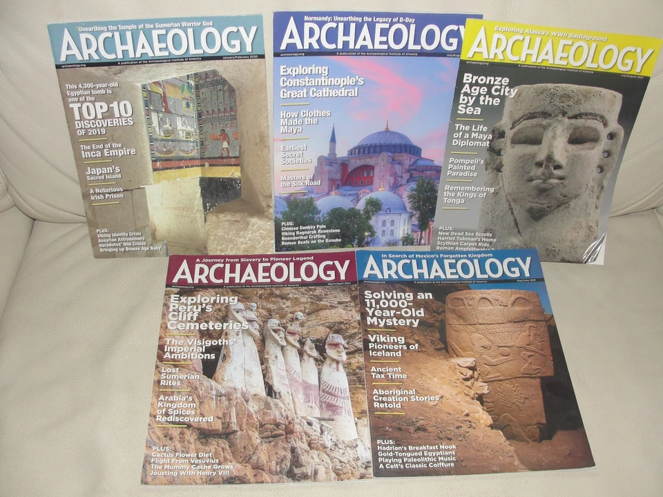 5 Archaeology Magazines lot Various Issues 2020 2021 Inca Visigoths Japan Maya + - Image 1 of 1