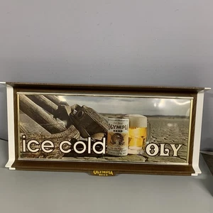SELTEN VTG Oly Olympia Bier Es ist das Wasser eiskalt Oly Wüste Bild Leuchtschild - Bild 1 von 13