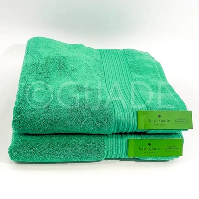 Kate Spade Juego de 2 Toallas de Baño Verde 30" X 56" 100% Algodón Oeko Tex Nuevo Foto 1 de 4